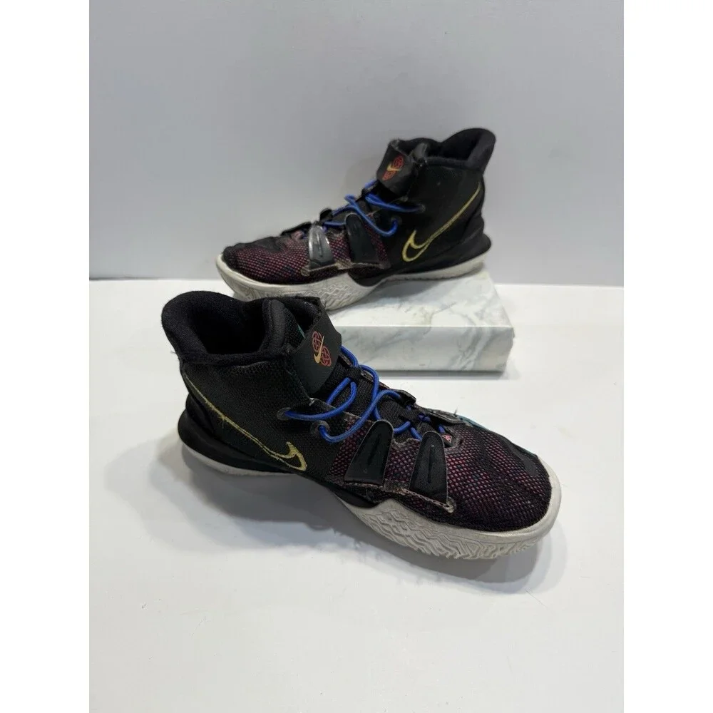 Nike Boys Kyrie 7 Black Basketball Shoes Sneakers Size 3Y CW3240-001 Youth